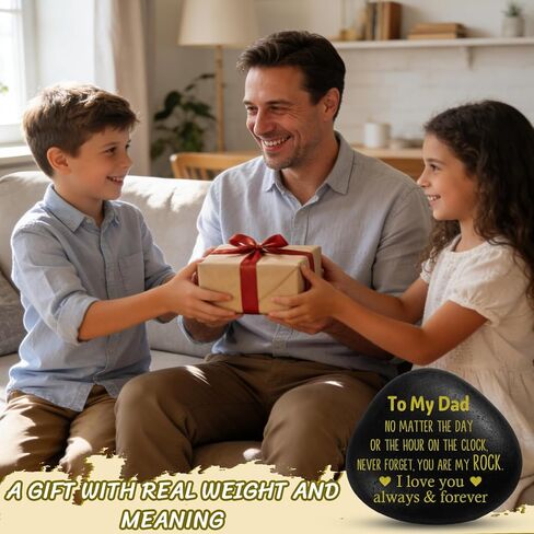 Gifts for Dad from Daughter, Son | 'You are My Rock' Engraved Stone & Sentimental Keepsake | Unique Birthday, for Dad, I Love You Dad in Kuwait