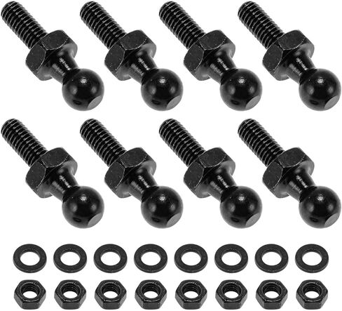 1 Set M6 Ball Studs 0.39" Head 1.3" Length Iron Black Gas Spring Strut Mount Fittings with 8 Pcs Ball Head Bolts Washers and Nuts in Kuwait