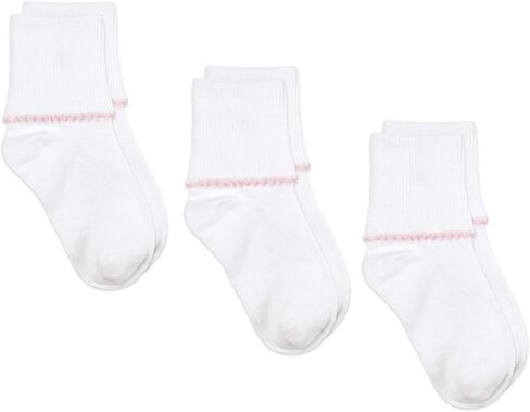 Jefferies Socks Girls Seamless Tatted Edge Lace Cotton Dress Turn Cuff Socks 3 Pair Pack in Saudi Arabia