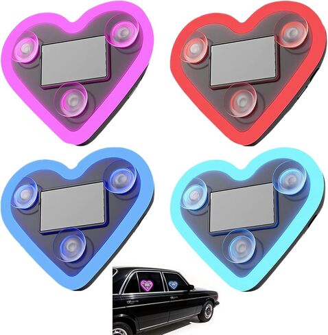 4 قطع ضوء على شكل قلب للسيارة، ضوء نافذة السيارة يعمل بالطاقة الشمسية مع 5 أوضاع قابلة للتحويل، IP65 مقاوم للماء للقيادة الليلية، ديكور داخلي وخارجي للسيارات الرومانسية، هدايا عيد الحب والأزواج in Kuwait
