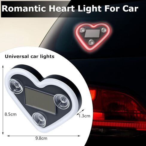 4 قطع ضوء على شكل قلب للسيارة، ضوء نافذة السيارة يعمل بالطاقة الشمسية مع 5 أوضاع قابلة للتحويل، IP65 مقاوم للماء للقيادة الليلية، ديكور داخلي وخارجي للسيارات الرومانسية، هدايا عيد الحب والأزواج in Kuwait