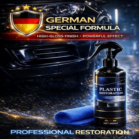 Plastic Restorer for Cars, Black Trim Restorer & Scratch Remover for Vehicles, Back to Black Plastic Polish with Ceramic Coating, UV Protection, 300ml in Saudi Arabia
