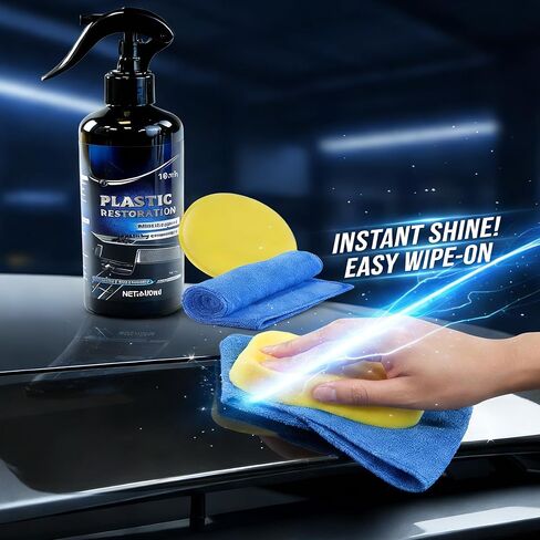 Plastic Restorer for Cars, Black Trim Restorer & Scratch Remover for Vehicles, Back to Black Plastic Polish with Ceramic Coating, UV Protection, 300ml in Saudi Arabia
