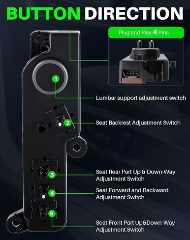 Right Passenger Side Power Seat Adjust Control Switch Fit for Tesla Model 3 / Y 2017 2018 2019 2020 2021 2022, Replace 1098530, 109853000F,1098530000 (Right) in Saudi Arabia