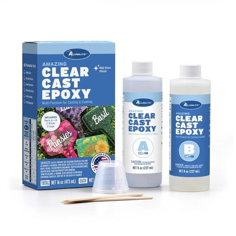 Alumilite Amazing Clear Cast Plus [16 oz A+16 oz B(32 ounces) 2 Part Kit] UV Resistant Plastic Coating & Casting Epoxy Resin for Countertops, Cups, Tumblers & Crafts | High-Gloss Liquid Glass Finish in Saudi Arabia