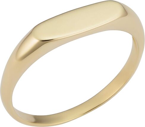 KoolJewelry 14k Yellow Gold 4.25 mm Long Oval Signet Ring for Men and Women, Size 6-9 in Saudi Arabia