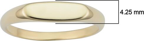 KoolJewelry 14k Yellow Gold 4.25 mm Long Oval Signet Ring for Men and Women, Size 6-9 in Saudi Arabia