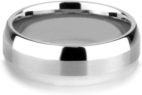 Brushed Center Tungsten Ring for Men & Women Highly Polished Edges, 2mm Wide Matted Center (6mm) in Kuwait