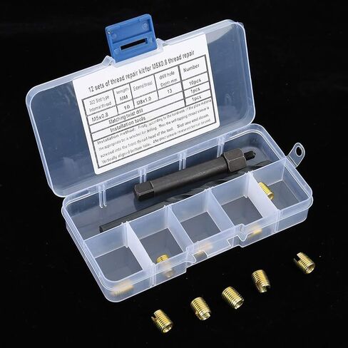 M5 x 0.8 Thread Repair Kit Self Tapping Thread Inserts Tool Set 12PCS in Saudi Arabia