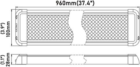 تركيبات إضاءة LED داخلية للمقطورة Raycharm RV، غطاء ألومنيوم 37.8 بوصة × 3.9 بوصة، مساحات كبيرة بيضاء باردة 6000 كلفن مضيئة، سحب أمبير منخفض عالي الإخراج، مفتاح تشغيل/إيقاف الروك 12 فولت - 24 فولت تيار مستمر، حزمة واحدة in Kuwait