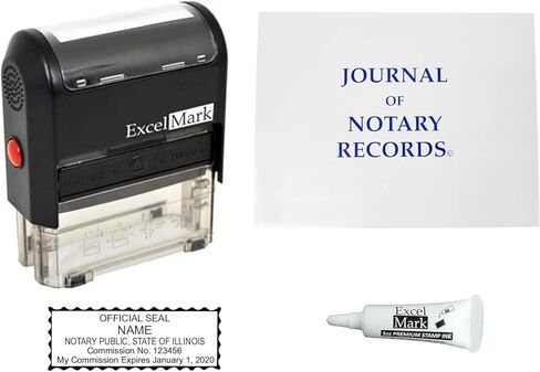 ExcelMark Self Inking Notary Stamp Kit - Illinois in Saudi Arabia