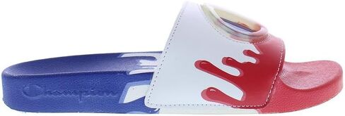 حذاء Champion Ipo Drip Slide GS للفتيات مقاس 6، اللون: تصفح الويب/أبيض/قرمزي in Saudi Arabia