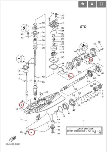 9310130M17 وحدة التروس السفلية المروحة مانع تسرب زيت العمود 18-0266 O-حلقة 93211-04384 لياماها خارجي 2 4 ضربات 200 225 250HP 93211-04M36 90430-08003 in Saudi Arabia