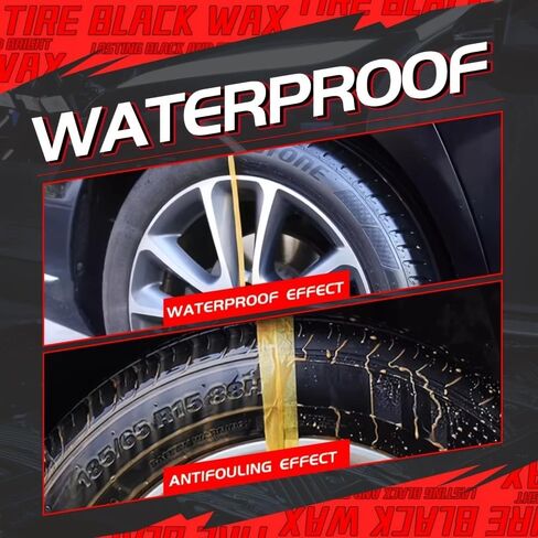 معجون تلميع الإطارات | التألق المثالي | تلبيس الإطارات المتين وسهل الاستخدام | حماية طويلة الأمد من الأشعة فوق البنفسجية للإطارات والعجلات والمطاط السوداء | طقم بوزن 5.29 أونصة مع إسفنجة in Kuwait