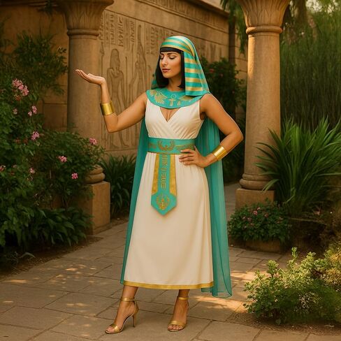 مورف كليوباترا زي المرأة المصرية اللباس للنساء الكبار الملكة المصرية كليوباترا أزياء الهالوين النسائية in Saudi Arabia