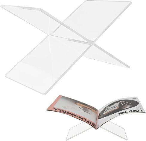 Acrylic Book Holder Transparent Coffee Table Book Stand, Acrylic Books Stand for Reading Open Books Display Stand for Cookbook, Magazines, Recipe, 6" x 11" x 6" in Saudi Arabia