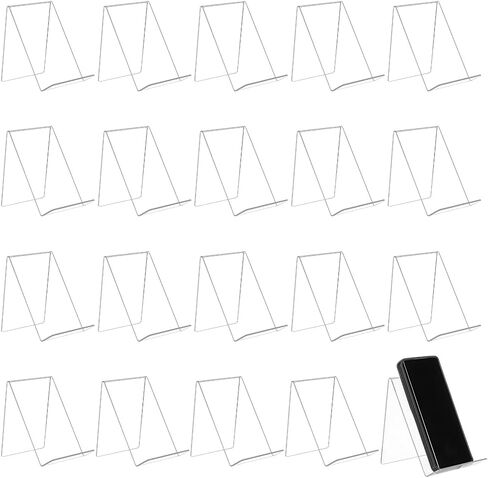 20 Pcs Acrylic Book Stand, 4.61 x 3.94 x 4.61 Inch Clear Book Display Books Holder Easel Stand for Books Display, Music Album, Artworks, CDs, Tablet Holder in Saudi Arabia