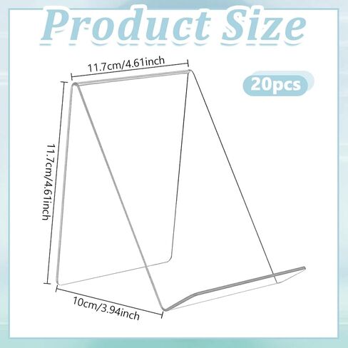20 Pcs Acrylic Book Stand, 4.61 x 3.94 x 4.61 Inch Clear Book Display Books Holder Easel Stand for Books Display, Music Album, Artworks, CDs, Tablet Holder in Saudi Arabia
