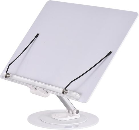 Desktop Book Stand for Reading with 360° Rotating Base & Page Clips Foldable and Angle Adjustable for Cooking Book Holder Textbook Recipe Document Storybook Tablet Pad (Type 3) in Kuwait
