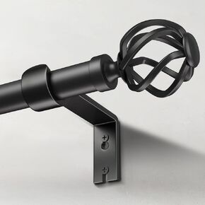 قضبان ستائر للنوافذ من 66 إلى 120، قضيب ستارة أسود طويل مزخرف قابل للتعديل مقاس 1 بوصة مع نهاية قفص ملتوي، قضبان ستائر خارجية حديثة شديدة التحمل للفناء، ربط تلسكوبي، مقاس 32 بوصة - 120 بوصة in Kuwait