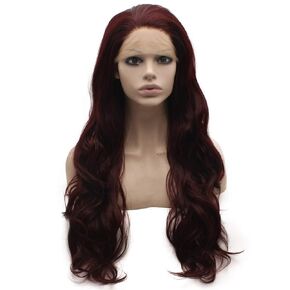 MX angel Long Wavy Lace Front Synthetic Black Green Ombre Cosplay Party Wig in Kuwait