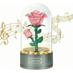صندوق موسيقي من Sweet Time Beauty and The Beast Rose، وردة حمراء مضيئة في قبة زجاجية، هدية صندوق موسيقى لصديقتك والزوجة والأم وعيد الحب وعيد الأم وعيد الميلاد in Kuwait