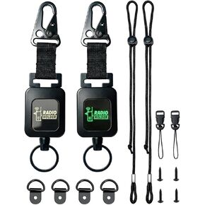 14-PCS Radio Holder 360°Adjustable 26" Retracting with 2pack, 4 Mounting Screws, 4 Steel D-Loops, 2 Long & 2 Short Ropes, Used in Low-Light Conditions for Truck in Kuwait