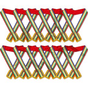 Set of 12 Eastern Star Sashes – OES Masonic Regalia for Officers – Red Satin Ceremonial Sash with Gold Fringe & Embroidered 5-Color Star – Bulk Masonic Lodge Accessories in Kuwait