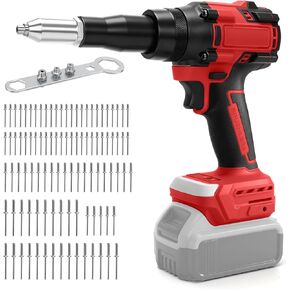 مسدس برشام لاسلكي متوافق مع بطارية ميلووكي 18 فولت، مسدس برشام كهربائي بدون فرش مع 3 أحجام من المسامير الفولاذية (1/8 بوصة، 5/32 بوصة، 3/16 بوصة)، أداة صامولة برشام أوتوماتيكية للمعادن والبلاستيك والجلد (بدون بطارية) in Kuwait