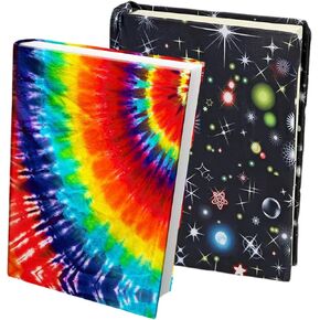 2PCS Stretchable Book Covers, Washable Fabric, Fits 7x9 to 9x11 inch Hardcover Textbooks/Colorful Fabric Book Cover for Classroom Textbook Protection and Care in Saudi Arabia