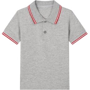 Kids School Uniforms Boys Casual Short Sleeve Lapel Button Closure Blouse Back to School Pullover Shirts Size 2-13 in Kuwait