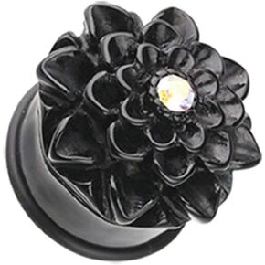Charming Chrysanthemum Flower Single Flared Ear Gauge Plug in Saudi Arabia