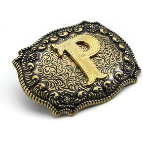 WUTA Western Belt Buckle Novelty Letter Belt Buckles Initial Letter in Saudi Arabia