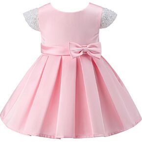 Bow Dream Baby Girl Dresses for Party Princess Formal Infant Birthday Gown with Bonnet in Kuwait