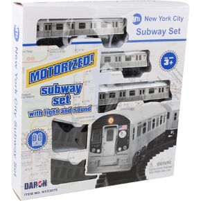 New York MTA New York City 3 Pc. Battery Operated Train Set with Track ,39" X 25",Silver in Kuwait