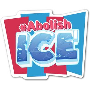Magnet Me Up No ICE 5 Inches Round Political Car Magnet with Bold Red Circle Design - Full-Color UV Printed for Accessory, Weatherproof Vinyl, Magnetic Decal for Cars, Trucks and SUVs, Made in USA in Kuwait