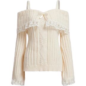 Fairy Grunge Shirt Y2k Long Sleeve Cute Vintage Knit Top Teen Girl Women Slim Fit Striped Fall Sweater Streetwear in Saudi Arabia