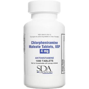 SDA Laboratories Chlorpheniramine Maleate 4mg Tablets 100 Count in Saudi Arabia