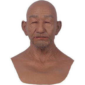 Realistic Old Man Face Mask for Adults Cosplay Crossdressers Silicone Face Mask Male in Kuwait