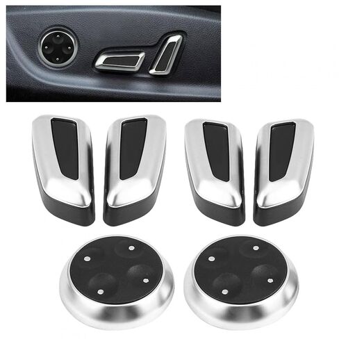 Seat Adjustment Switch Cover, Car Seat Adjustment Knob Cover,6Pcs Adjustment Knob Button Switch Cover Trim Fit for Audi A3 A4 A5 A6 Q3 Q5 in Saudi Arabia