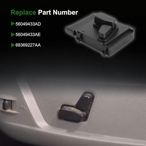 مفتاح مقعد الطاقة/التحكم في مفتاح تعديل جانب السائق الأيسر الأمامي مناسب لـ 2014-2019 Jeep Cherokee 2005-2019 Chrysler 300 2009-2010 Dodge Ram 1500 10 Pins استبدال # 56049433AD 56049433AE in Kuwait