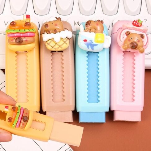 1Pcs Capybara Retractable Eraser, Push-Pull Rubber Eraser, Pencil Erasers Cute Erasers for Students Capybara Lovers Office Supply Stationery Random Color (7.5x2.9x2.5cm) in Saudi Arabia