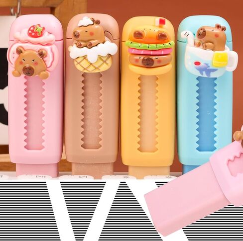1Pcs Capybara Retractable Eraser, Push-Pull Rubber Eraser, Pencil Erasers Cute Erasers for Students Capybara Lovers Office Supply Stationery Random Color (7.5x2.9x2.5cm) in Saudi Arabia