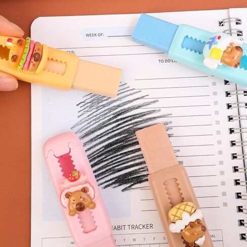 1Pcs Capybara Retractable Eraser, Push-Pull Rubber Eraser, Pencil Erasers Cute Erasers for Students Capybara Lovers Office Supply Stationery Random Color (7.5x2.9x2.5cm) in Saudi Arabia