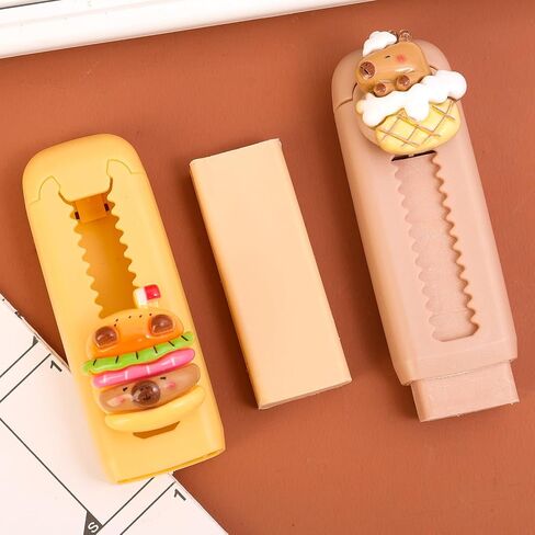 1Pcs Capybara Retractable Eraser, Push-Pull Rubber Eraser, Pencil Erasers Cute Erasers for Students Capybara Lovers Office Supply Stationery Random Color (7.5x2.9x2.5cm) in Saudi Arabia