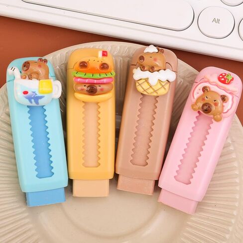 1Pcs Capybara Retractable Eraser, Push-Pull Rubber Eraser, Pencil Erasers Cute Erasers for Students Capybara Lovers Office Supply Stationery Random Color (7.5x2.9x2.5cm) in Saudi Arabia