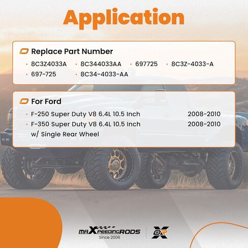 غطاء تفاضلي خلفي maxpeedingrods لسيارة Ford F-250 F-350 Super Duty 2008-2010 6.4L V8، غطاء تفاضلي خلفي متوافق مع محور 10.5 بوصة، يستبدل 8C3Z4033A، 8C344033AA، 697-725 in Kuwait