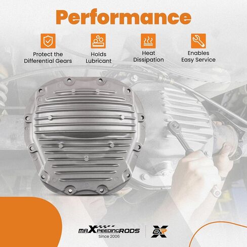 غطاء تفاضلي خلفي maxpeedingrods لسيارة Ford F-250 F-350 Super Duty 2008-2010 6.4L V8، غطاء تفاضلي خلفي متوافق مع محور 10.5 بوصة، يستبدل 8C3Z4033A، 8C344033AA، 697-725 in Kuwait