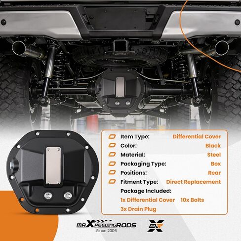 غطاء تفاضلي maxpeedingrods YHCC-D44 لسيارة شيفروليه K5 بليزر K10 K20 K30 G10 Van 1960-1980، بديل لـ Dana 44، غطاء تفاضلي أمامي وخلفي أسود من الحديد الصلب in Kuwait
