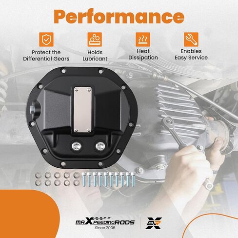 غطاء تفاضلي maxpeedingrods YHCC-D44 لسيارة شيفروليه K5 بليزر K10 K20 K30 G10 Van 1960-1980، بديل لـ Dana 44، غطاء تفاضلي أمامي وخلفي أسود من الحديد الصلب in Kuwait